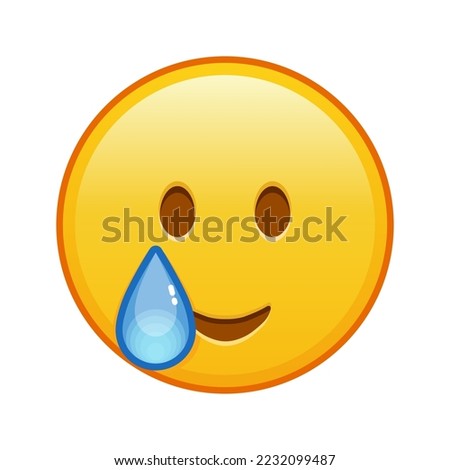 Happy face with tears Large size of yellow emoji smile