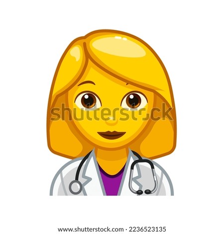 Female doctor or nurse Large size of yellow emoji face