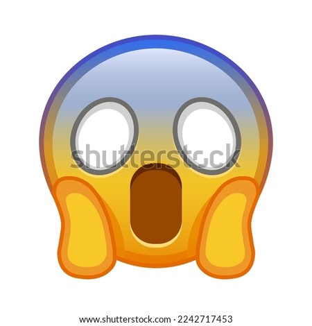 Face screaming in fear Large size of yellow emoji smile Foto stock © 