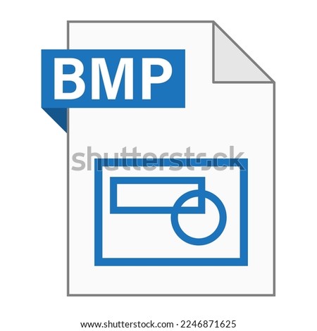 Modern flat design of BMP file icon for web