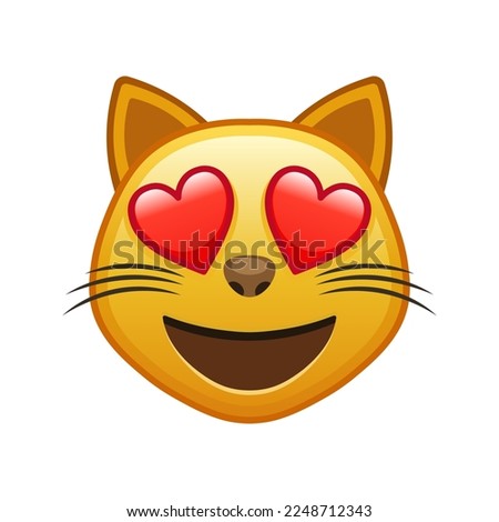 Cat with hearts in eyes Large size of yellow emoji face