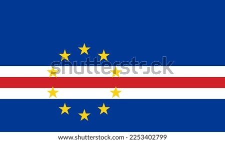 Cabo Verde flag simple illustration for independence day or election