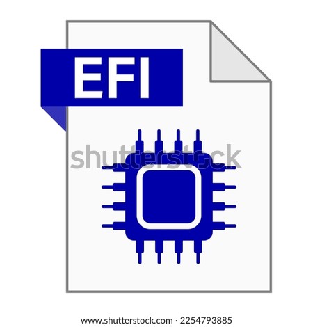 Modern flat design of EFI file icon for web