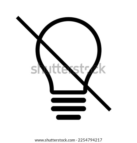 Disabled light bulb or no idea and no inspiration simple icon Electric light energy concept