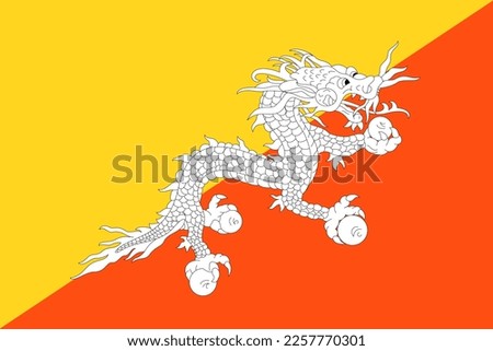 Bhutan flag simple illustration for independence day or election