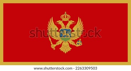 Montenegro flag simple illustration for independence day or election