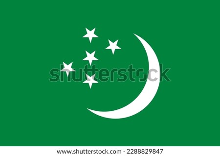 Turkmenistan flag simple illustration for independence day or election