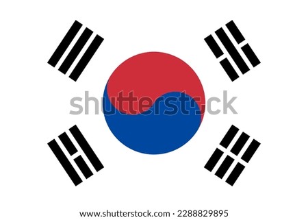 South Korea flag simple illustration for independence day or election