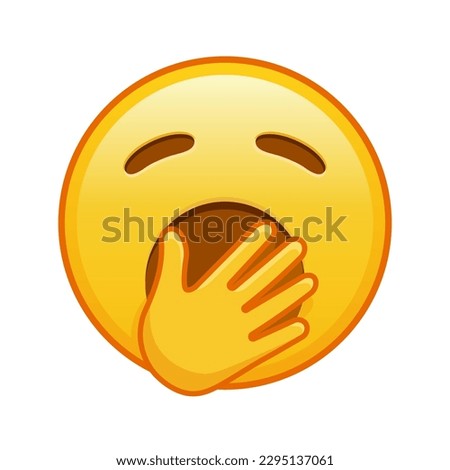 Yawning face Large size of yellow emoji smile