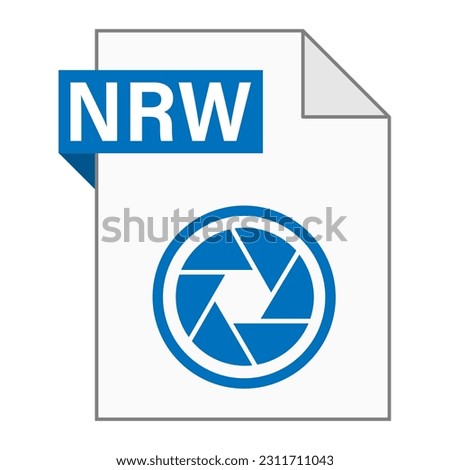 Modern flat design of NRW file icon for web