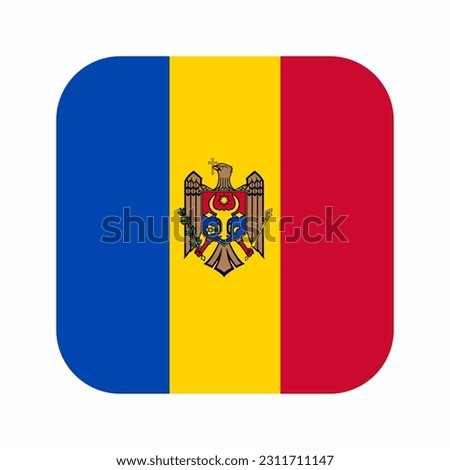Moldova flag simple illustration for independence day or election