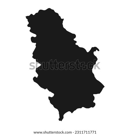 Highly detailed Serbia map with borders isolated on background