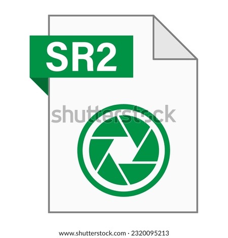 Modern flat design of SR2 file icon for web