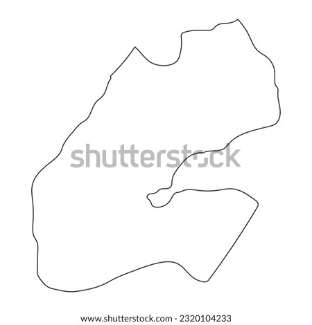 Highly detailed Djibouti map with borders isolated on background