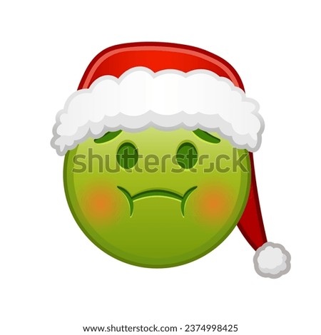 Christmas nauseated face Large size of yellow emoji smile