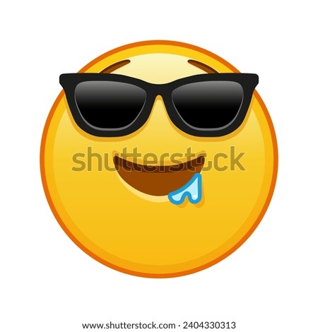 Drooling face with sunglasses Large size of yellow emoji smile