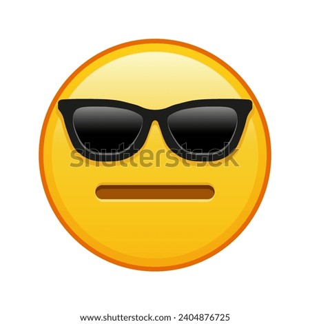 Expressionless face with sunglasses Large size of yellow emoji smile