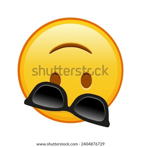 Face Upside Down with sunglasses Large size of yellow emoji smile