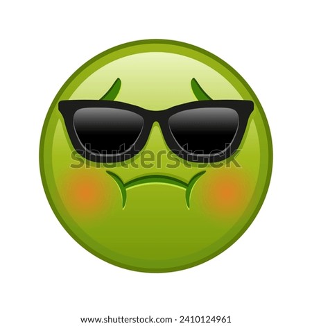 Nauseated face with sunglasses Large size of yellow emoji smile