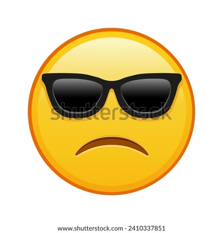 Slightly frowning face with sunglasses Large size of yellow emoji smile
