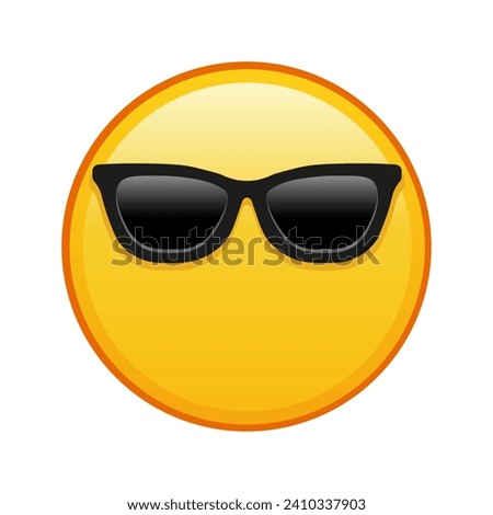Face without mouth with sunglasses Large size of yellow emoji smile