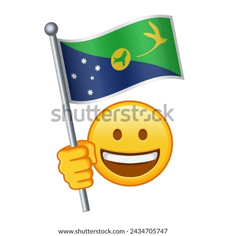 Emoji with Christmas Island flag Large size of yellow emoji smile