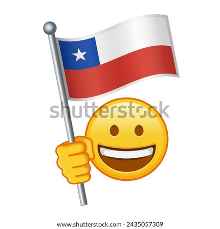 Emoji with Chile flag Large size of yellow emoji smile