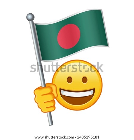 Emoji with Bangladesh flag Large size of yellow emoji smile