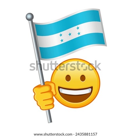 Emoji with Honduras flag Large size of yellow emoji smile