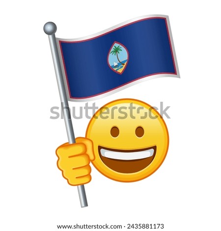 Emoji with Guam flag Large size of yellow emoji smile