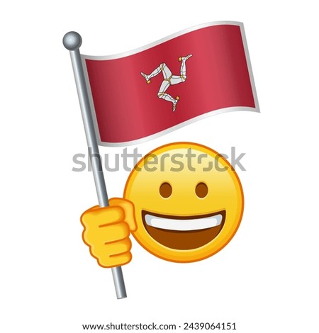 Emoji with Isle of Mann flag Large size of yellow emoji smile