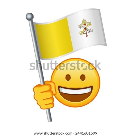 Emoji with Vatican flag Large size of yellow emoji smile