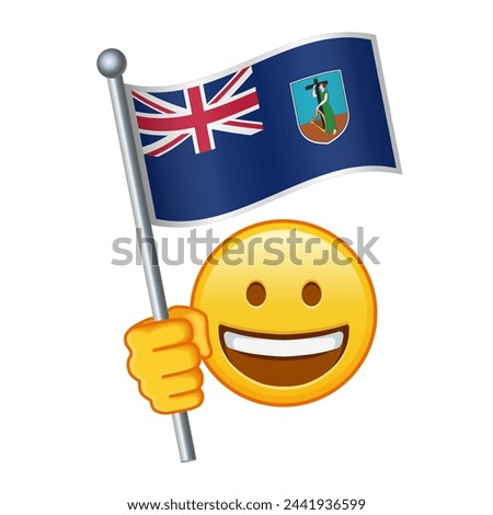 Emoji with Montserrat flag Large size of yellow emoji smile