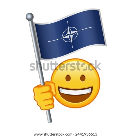 Emoji with NATO flag Large size of yellow emoji smile