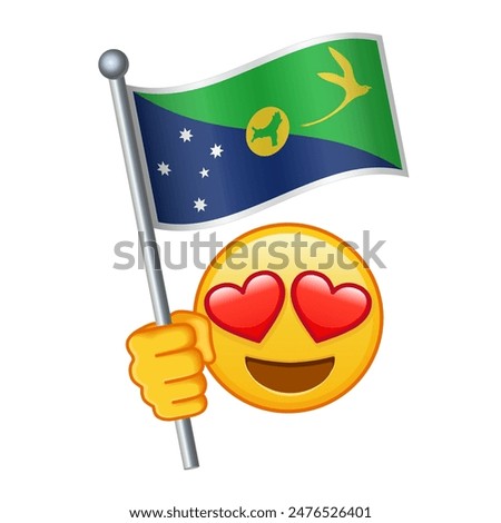 Emoji with Christmas Island flag Large size of yellow emoji smile