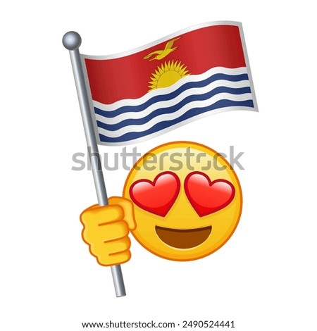 Emoji with Kiribati flag Large size of yellow emoji smile