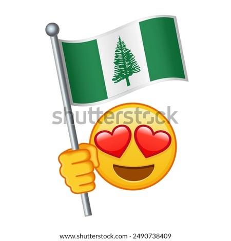 Emoji with Norfolk Island flag Large size of yellow emoji smile