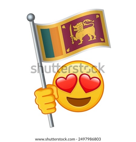 Emoji with Sri Lanka flag Large size of yellow emoji smile