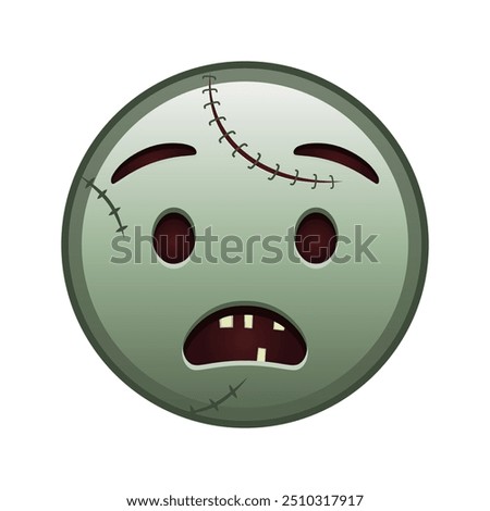 Anguished face Large size of zombie halloween emoji