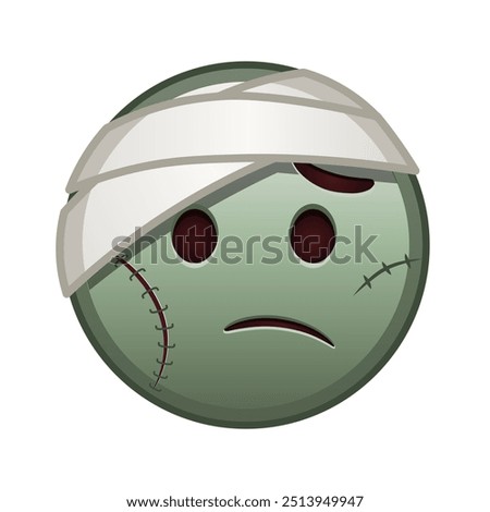 Face with head-bandage Large size of zombie halloween emoji