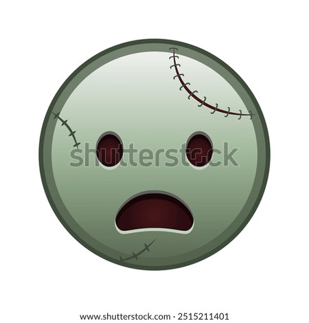 Frowning face with open mouth Large size of zombie halloween emoji