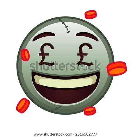 Money-mouth face Large size of zombie halloween emoji