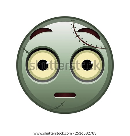 Flushed face Large size of zombie halloween emoji