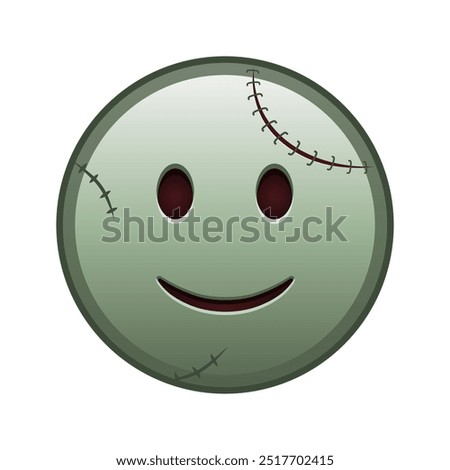 Slightly smiling face Large size of zombie halloween emoji