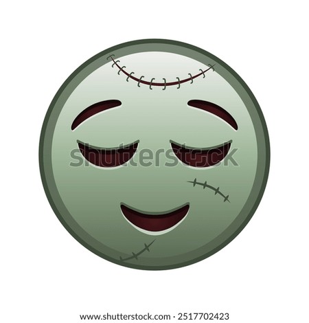 Slightly smiling face Large size of zombie halloween emoji