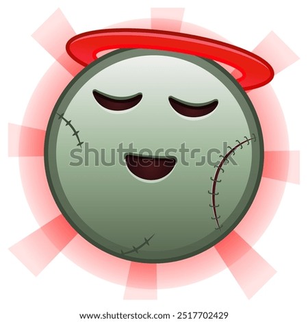 Smiling face with halo above head Large size of zombie halloween emoji