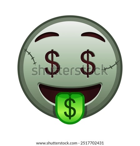 Money-mouth face Large size of zombie halloween emoji