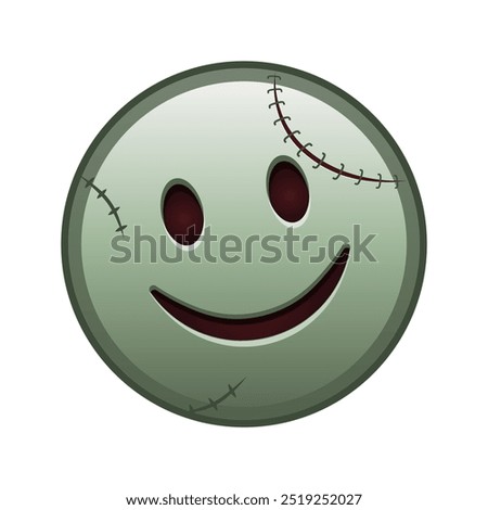 Slightly smiling face Large size of zombie halloween emoji