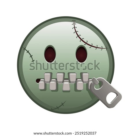 Zipper-Mouth face Large size of zombie halloween emoji