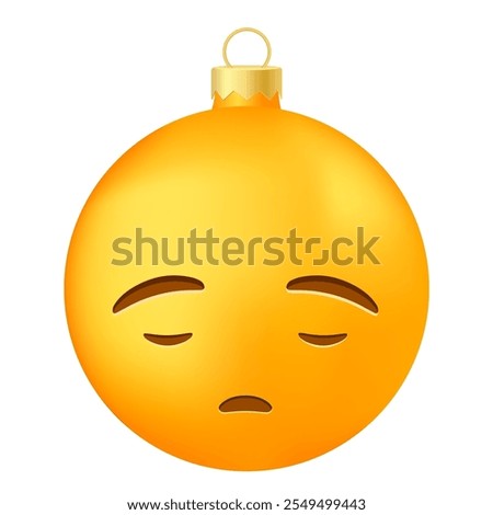 Emoji Christmas tree ball or toy with anguished face